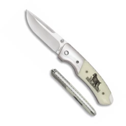 Couteau Pliant De Luxe Décor CHIEN 19721 Lame 8 Cm