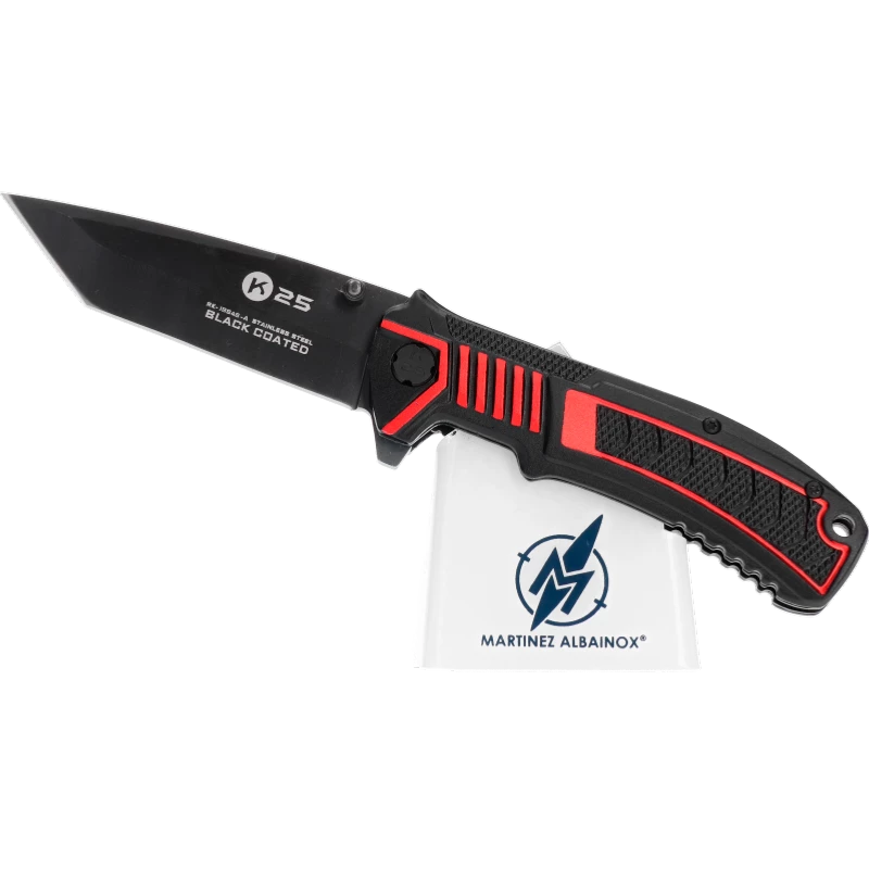 Couteau Pliant Tactique K25 Automatique 19945-A Lame Tanto 8.6 Cm