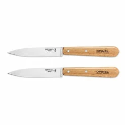 Opinel Lot 2 Couteaux Office N°112 Lame Lisse Inox 10 Cm Naturel