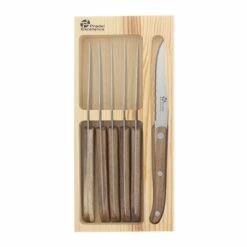 6 Couteaux à Steak Antik En Bois D’acacia Et Coffret Bois