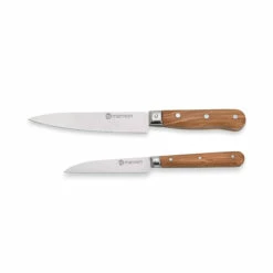 Set Couteau D'office Et Couteau De Chef En Bois D'olivier Et Lame Inox