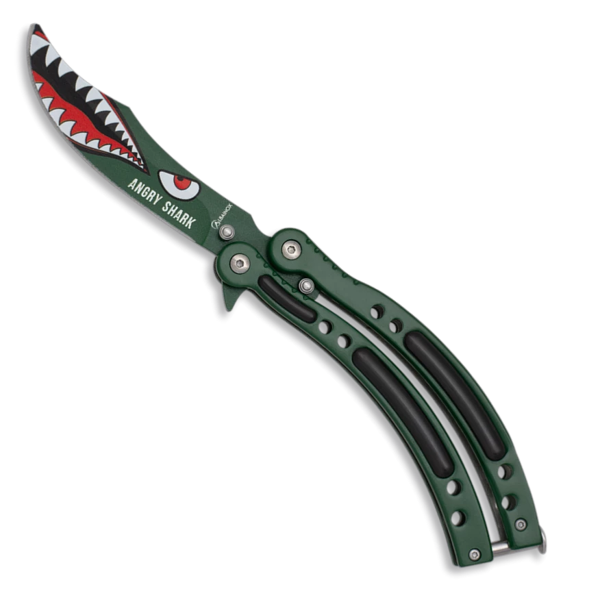 Couteau Papillon Albainox 02187 ANGRY SHARK Lame 9 Cm