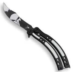 Couteau Papillon Albainox 02196 TETE DE MORT Lame 9 Cm