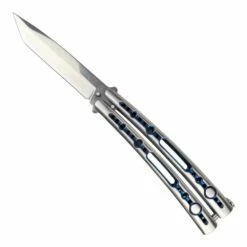 Couteau Papillon SCK 085-1 Bleu, Lame 10.6 Cm Manche Courbé