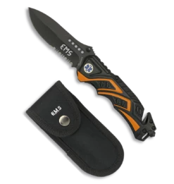 Couteau Pliant Tactique EMS Orange 19597 Lame 9 Cm