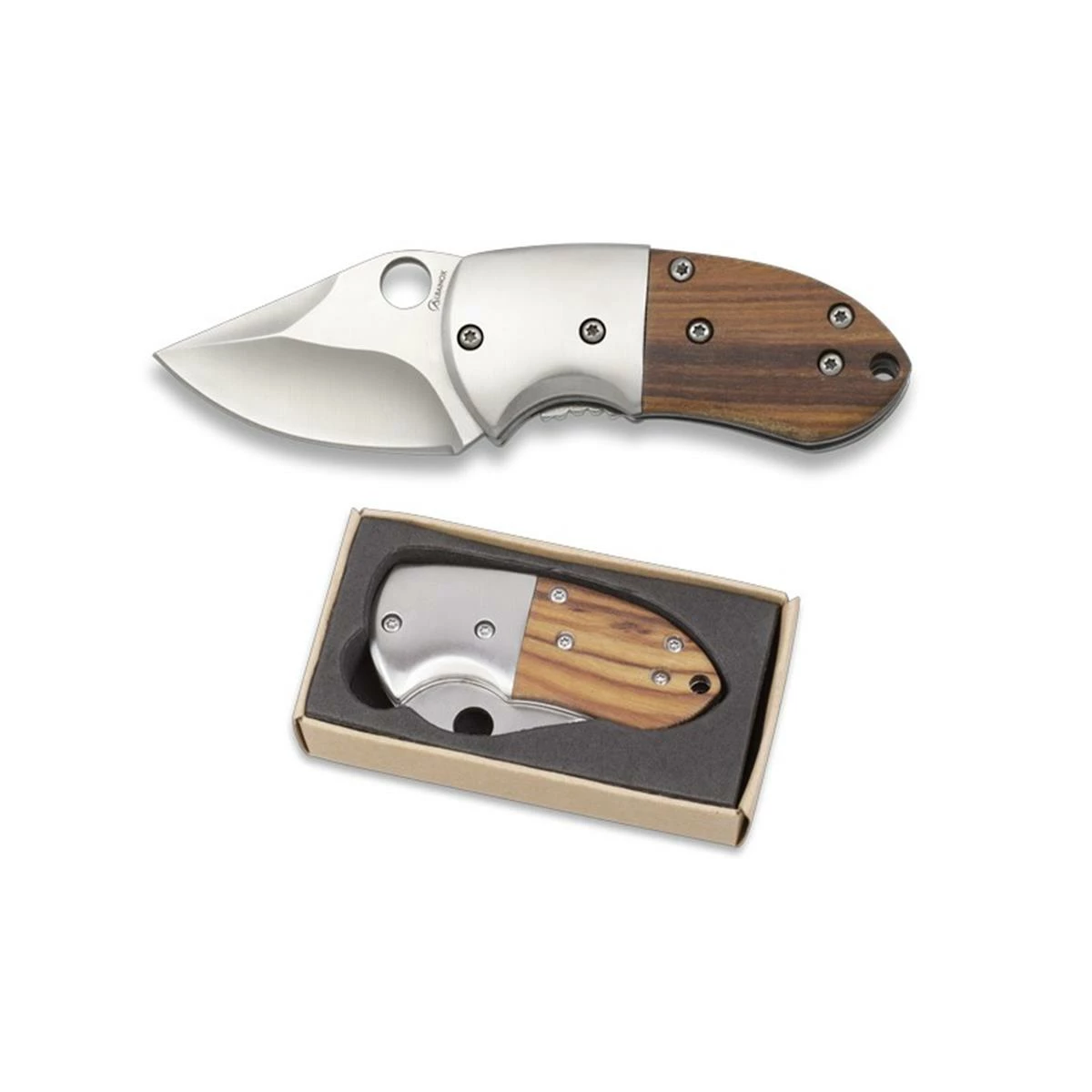 Couteau Pliant Bois Albainox 18509 Lame 4.6 Cm